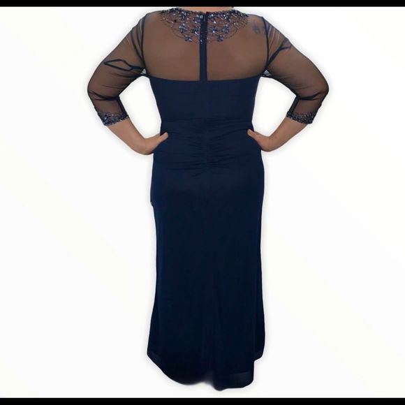 Beautiful long dress for any special occasion in a great condition, navy blue. - Picture 2 of 3
